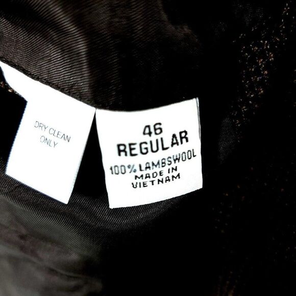 Pronto Uomo Tweed Wool 2 Button Sport‎ Coat 44R Brown Blue Tan Check Tag 46R Can - Picture 10 of 14